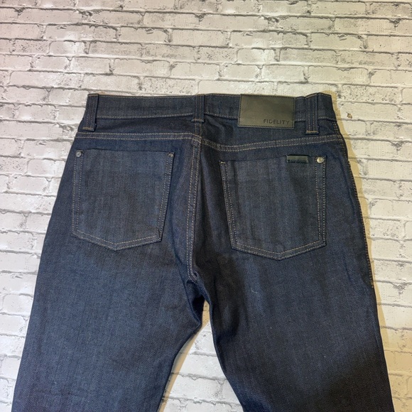 Fidelity mens 30x30 Torino slim fit Revolutionary rinse dark denim blue jeans - Picture 9 of 10